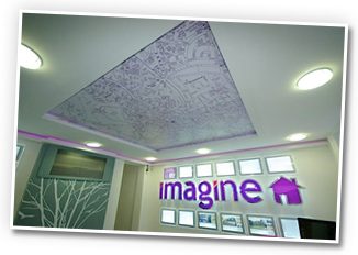 recessed ceiling mounted property map with integrated LED lighting